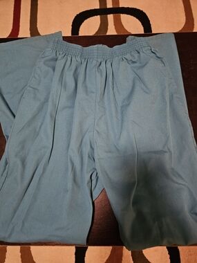 Women's Elastic Waist Light Teal Scrub Pants
